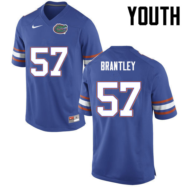 Youth Florida Gators #57 Caleb Brantley College Football Jerseys-Blue - Click Image to Close